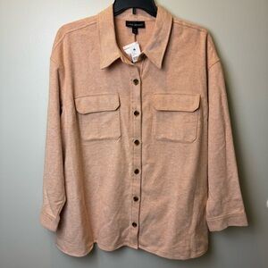 Lane Bryant SHACKET NWT Jacket Flannel 22/24 Shirt Top Peach Orange Fall Winter